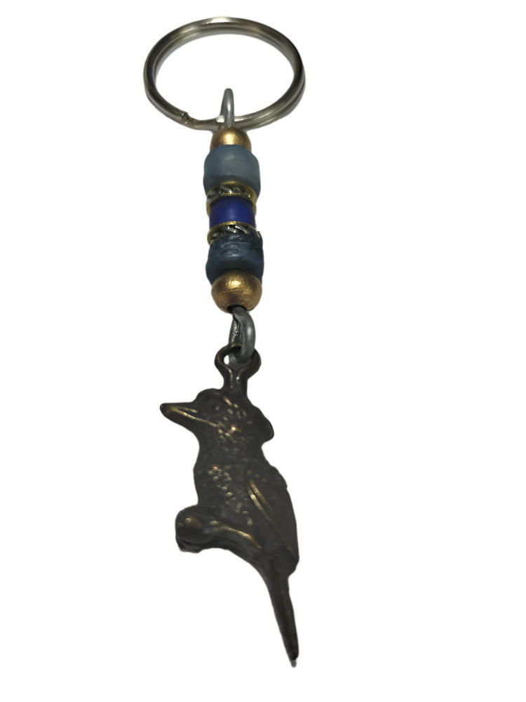 Keyring Kookaburra Pendant with Pony Ceramic Beads