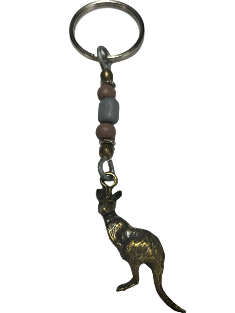 Keyring Kangaroo Pendant & pony Beads