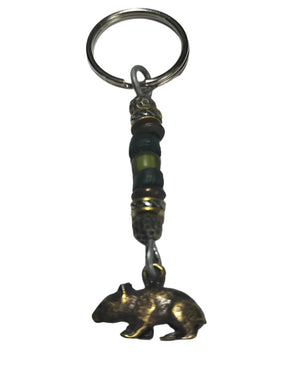 Keyring Wombat Pendant with Pony Ceramic Beads