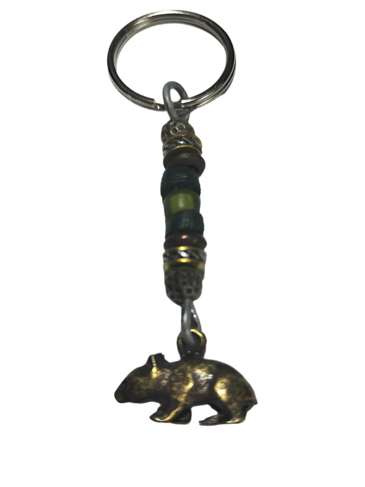 Keyring Wombat Pendant with Pony Ceramic Beads