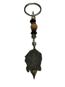 Keyring Echidna Pendant & Wooden Beads