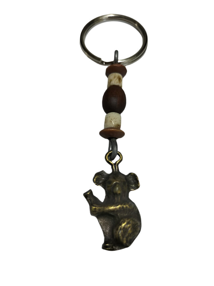 Keyring koala Pendant & Wooden Beads