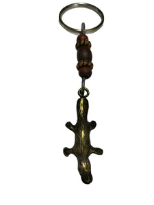 Keyring Platypus Pendant & Wooden Beads