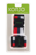 Load image into Gallery viewer, Korjo Travel Crossed Luggage Strap Set 1.8m &amp; 2.5m Lengths - LSX97
