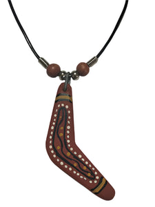 Necklace Wooden Boomerang Pendant