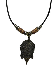 Necklace Echidna Pendant with Fimo Clay Beads 