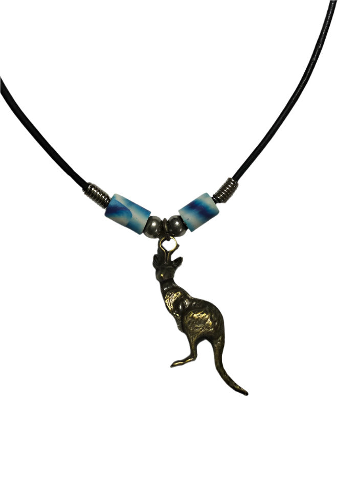 Necklace Kangaroo with Fimo Beads