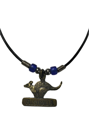 Necklace Aussie Kangaroo endant with Pony Ceramic Beads