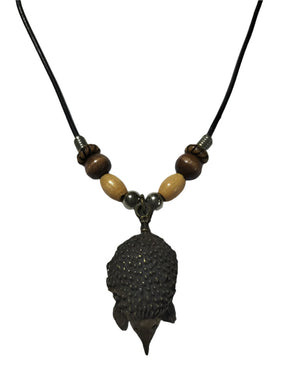Necklace Echidna Pendant with Wooden Beads