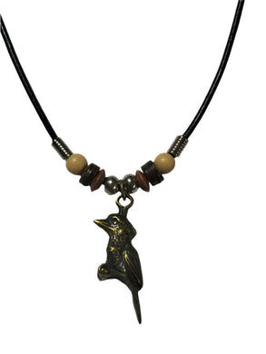 Necklace Kookaburra Pendant with Wooden Beads