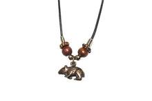 Load image into Gallery viewer, Necklace Wombat Pendant &amp; Wooden Beads
