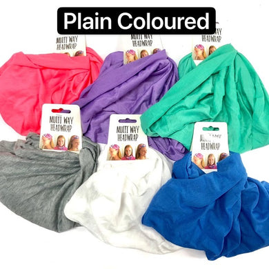 Head Wrap Multi Way Plain Coloured - Polyester Microfibre - Available in 6 Colours