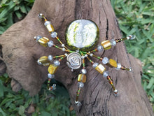 Load image into Gallery viewer, Hand Crafted Beaded Spider with Gem Stone, Glass &amp; Metallic Beads
