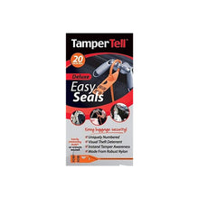 Load image into Gallery viewer, Packaging of TamperTell Easy Seals with a red and black design on a white background
