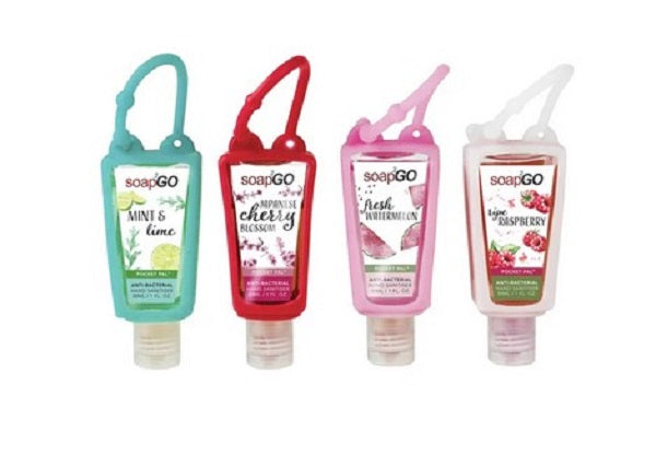 Soap 2 Go Anti Bacterial Hand Sanitizer 30ml Luscious Scented 4 pk