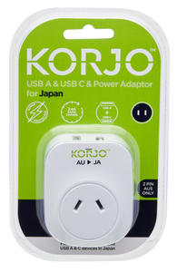 Korjo USB A+C & Power Adaptor for Japan - USBACJA