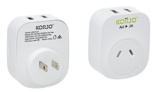 Load image into Gallery viewer, Korjo USB A+C &amp; Power Adaptor for Japan - USBACJA
