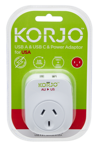 Korjo USB A+C & Power Adaptor for USA - USBACUS