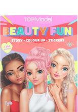 Load image into Gallery viewer, Top Model Beauty Fun book cover with three dolls on a colorful background
