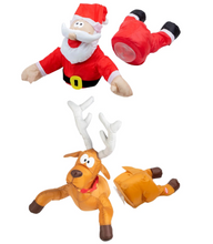 Load image into Gallery viewer, Crashing Santa/Reindeer Christmas Window Decorations
