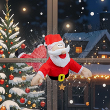 Load image into Gallery viewer, Crashing Santa/Reindeer Christmas Window Decorations
