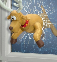 Load image into Gallery viewer, Crashing Santa/Reindeer Christmas Window Decorations
