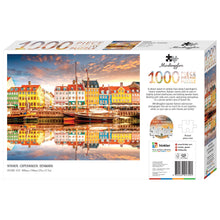 Load image into Gallery viewer, Hinkler Mindbogglers Premium 1000pc Jigsaw Puzzle Nyhavn Copenhagen Denmark
