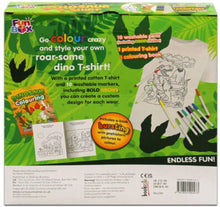 Load image into Gallery viewer, Bookoli Fun Box Colour Your Own Dinosaur T-Shirt - Design, Wear, Wash!
