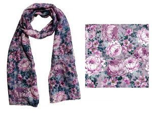 Frankie & Me Designer Scarf Midnight Floral - 100% Polyester