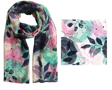 Frankie & Me Designer Scarf Watercolour Floral - 100% Polyester
