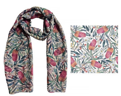 Frankie & Me Designer Scarf Australiana Floral - 100% Polyester
