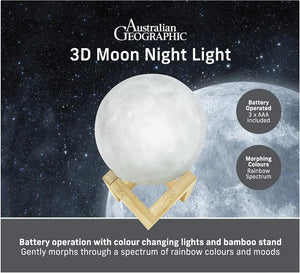 Australian Geographic 3D Lamp - Moon - ULTGW0425M