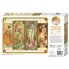 Load image into Gallery viewer, Hinkler Mindbogglers Premium Gold 1000pc Jigsaw Puzzle The Seasons by Mucha
