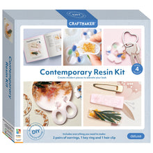 Load image into Gallery viewer, Box of a Contemporary Resin Kit by Craftmaker with images of resin projects on a white background.
