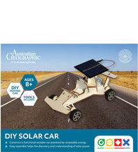 Load image into Gallery viewer, Australian Geographic DIY solar car kit on a road with desert landscape in the background
