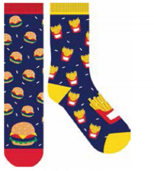 Novelty Fun Socks - Latest Craze in Socks! Odd Burger & Chips