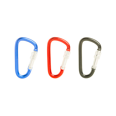 Korjo Travel Carabiner - 3pk - Red, Blue, Black - CB68