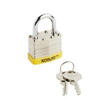 Load image into Gallery viewer, Korjo 40mm High Security Laminated Steel Pad Lock  - Keyed - L40S
