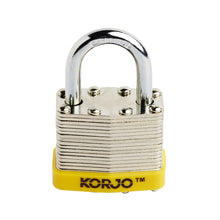 Load image into Gallery viewer, Korjo 40mm High Security Laminated Steel Pad Lock - Keyed - L40S
