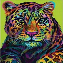 Load image into Gallery viewer, Diamond Art Kit - Colourful Leopard 40 x 50cm - Creative Arts &amp; Crafts
