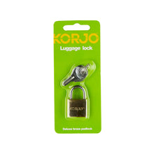 Load image into Gallery viewer, Korjo Travel Luggage Lock Brass Keyed 20mm - LL10
