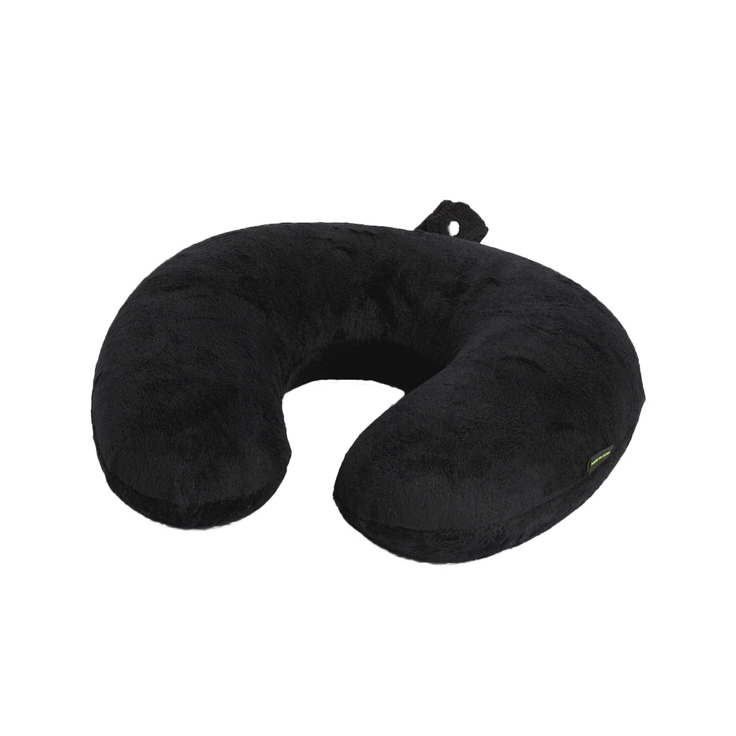 Korjo Memory Foam Pillow - Black - MEMBLK. Ideal for Travel on Planes, Trains, Buses