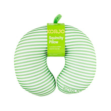 Load image into Gallery viewer, Korjo Squinchy Travel Pillow Striped - Green-  SQ006GRE. Ideal for Any Trip.
