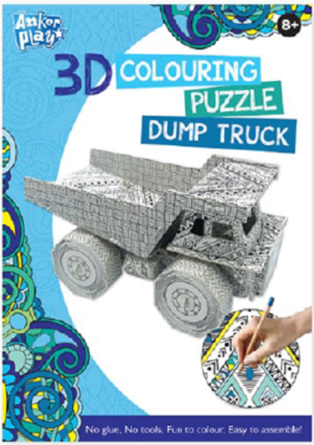 3D COLOURING PUZZLE DUMP TRUCK