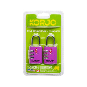 Korjo Travel TSA Compliant Security Luggage Combination Lock Duo PK  - TSACLD