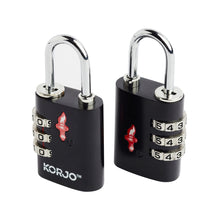Load image into Gallery viewer, Korjo Travel TSA Compliant Security Luggage Combination Lock Duo PK  - TSACLD
