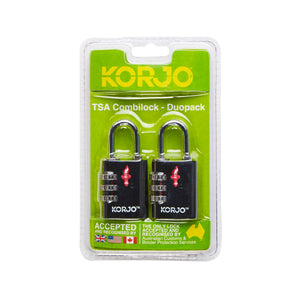Korjo Travel TSA Compliant Security Luggage Combination Lock Duo PK  - TSACLD