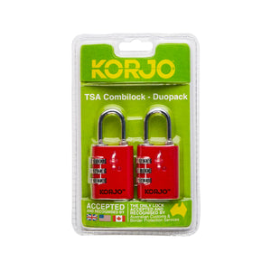 Korjo Travel TSA Compliant Security Luggage Combination Lock Duo PK  - TSACLD