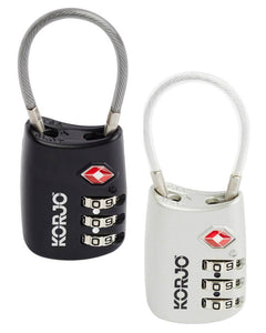 Korjo Travel TSA Compliant Security Luggage Flexicable Combi Lock - TSAFC
