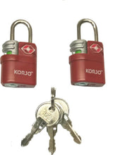Load image into Gallery viewer, Korjo Travel TSA Compliant Luggage Keyed 20mm Lock with Indicator - TSALL
